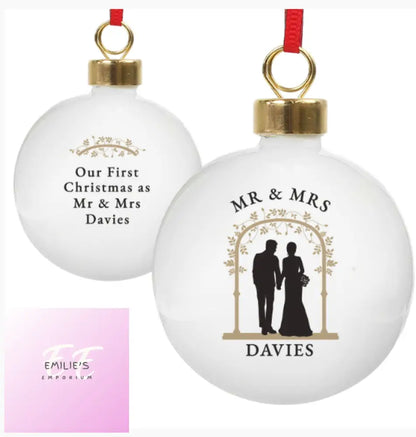 Personalised Mr & Mrs Bauble