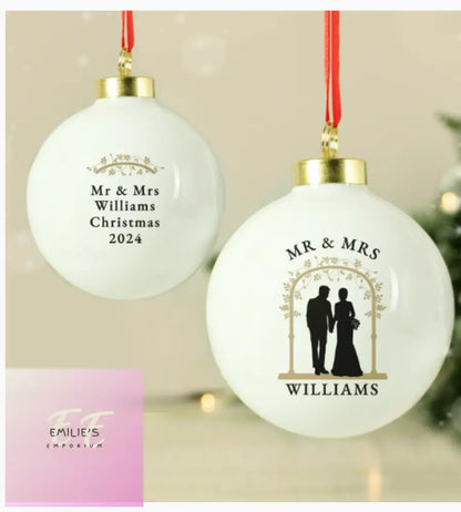 Personalised Mr & Mrs Bauble