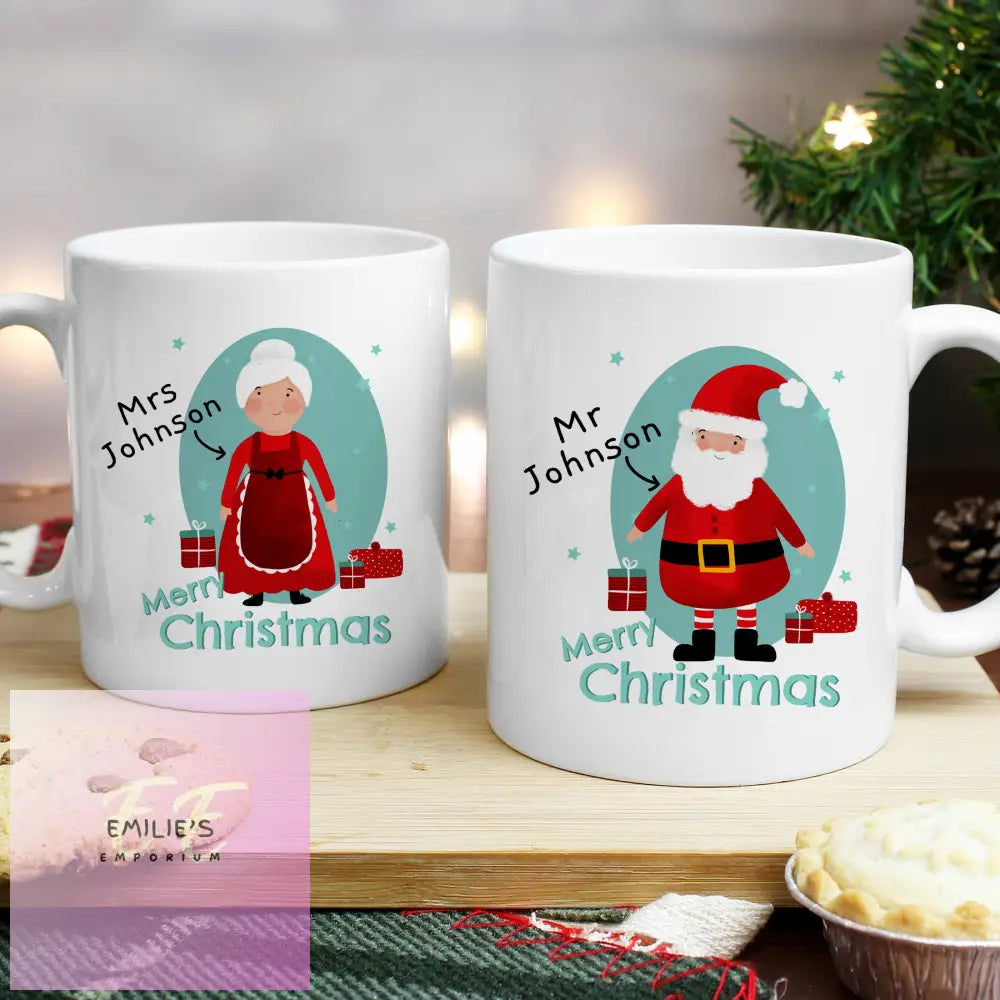 Personalised Mr & Mrs Claus Mug Set