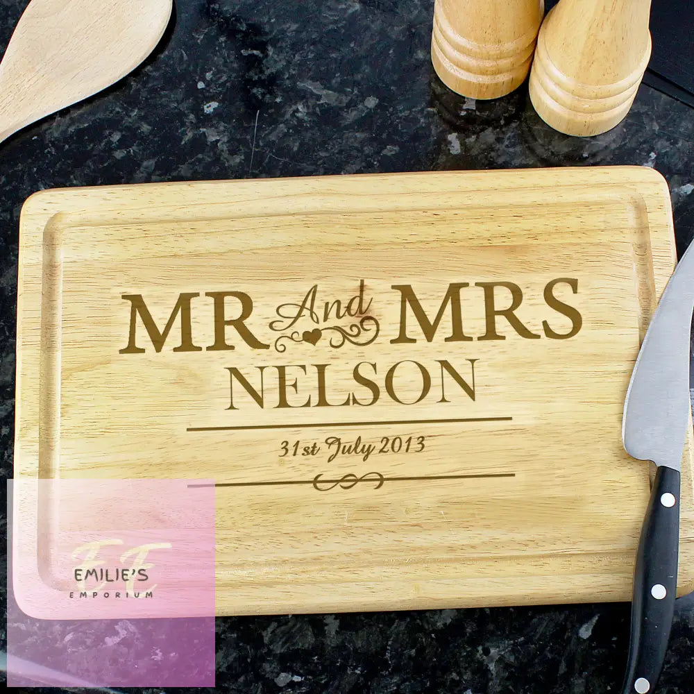 Personalised Mr & Mrs Rectangle Chopping Board