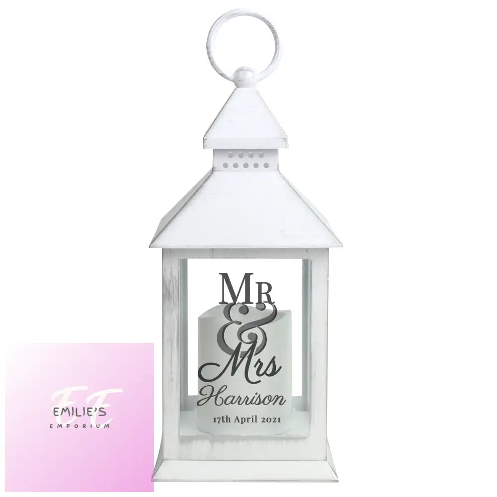 Personalised Mr & Mrs White Lantern