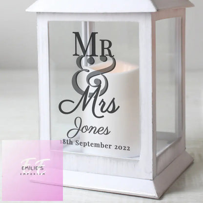 Personalised Mr & Mrs White Lantern