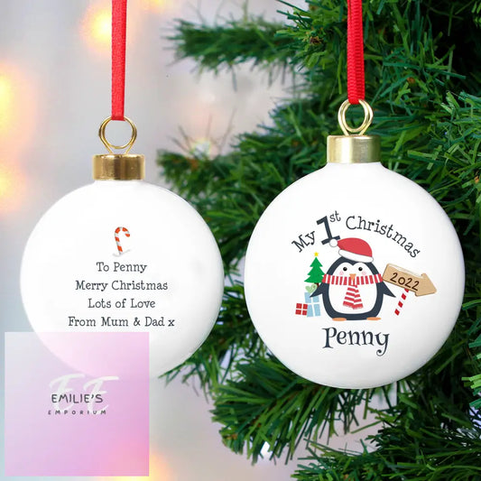 Personalised My 1St Christmas Penguin Bauble