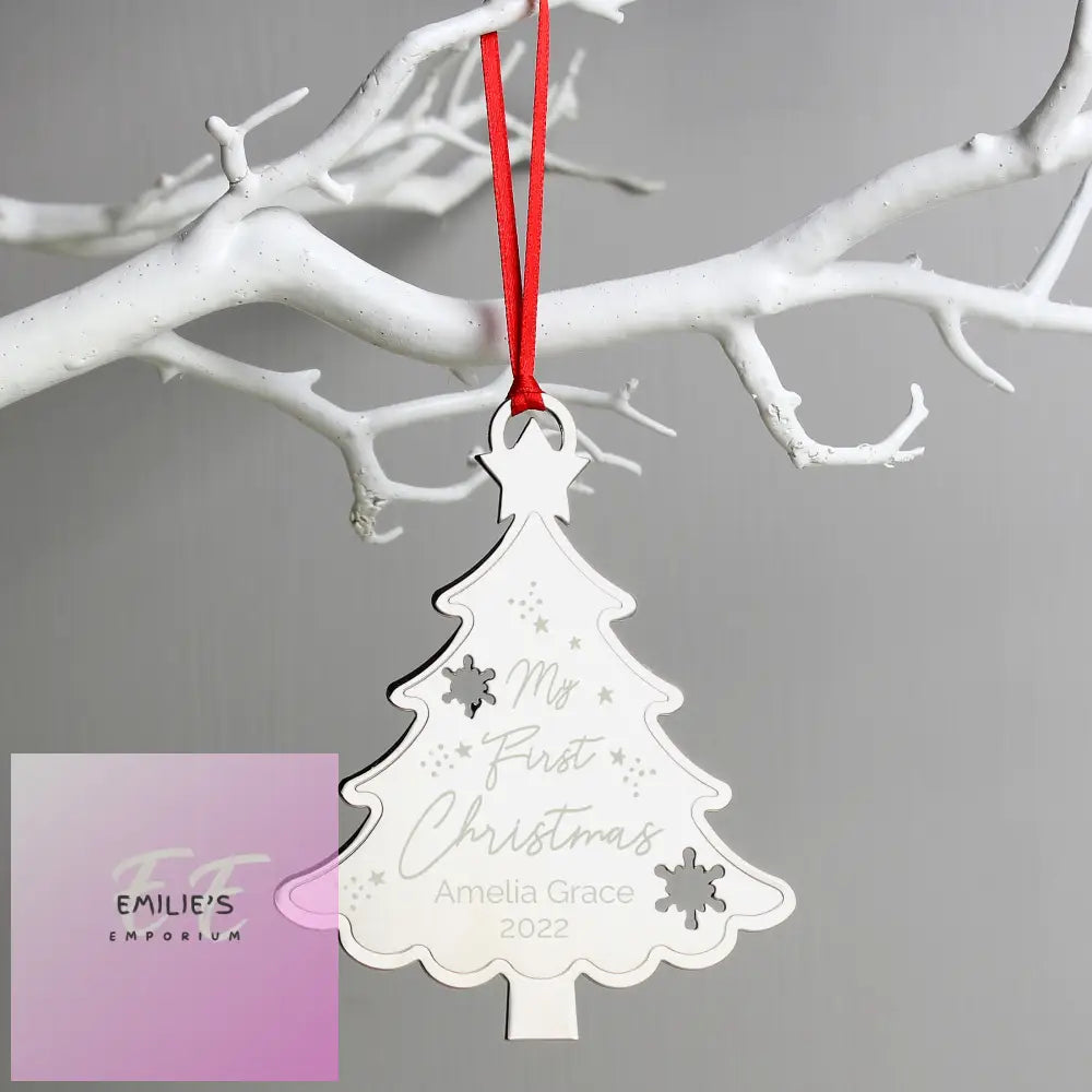 Personalised My First Christmas Metal Tree Decoration