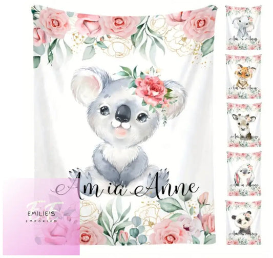 Personalised Name Blankets- Animal Design Choices