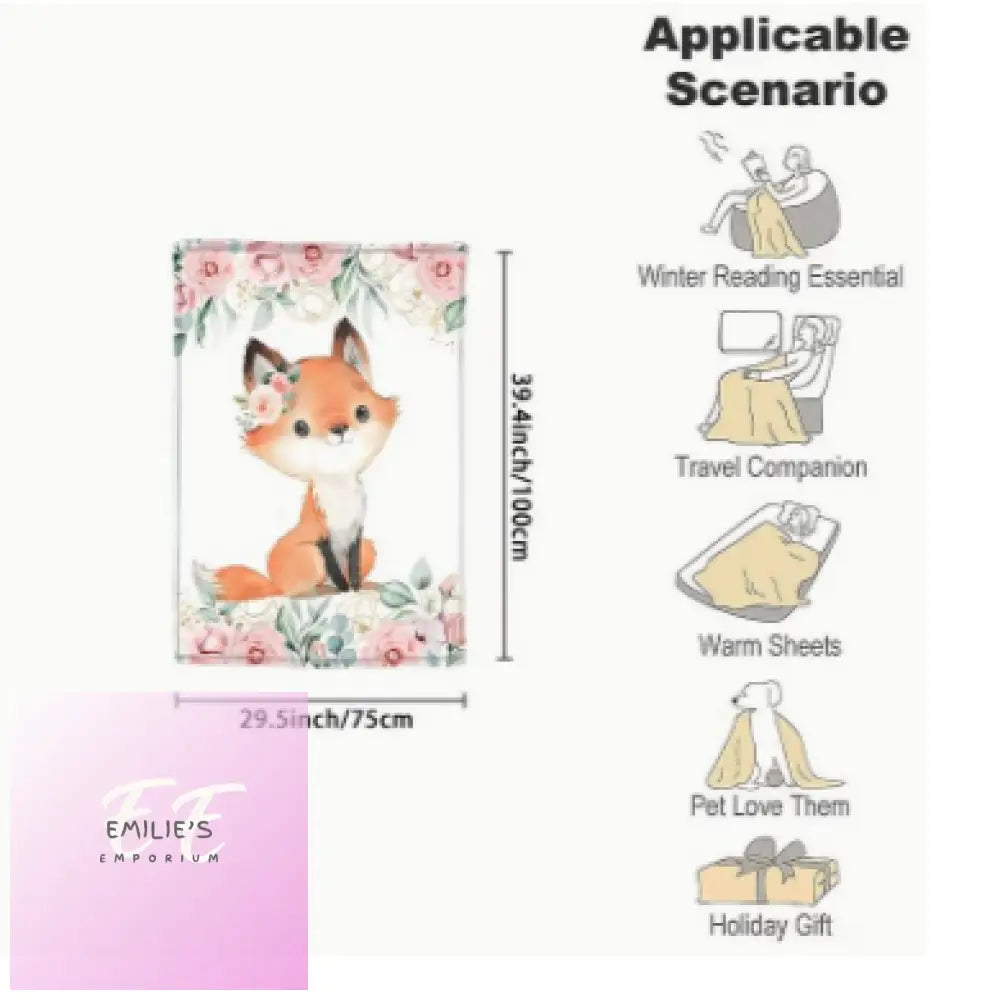 Personalised Name Blankets- Animal Design Choices Fox