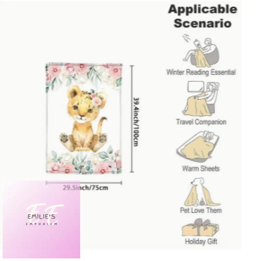 Personalised Name Blankets- Animal Design Choices Lion