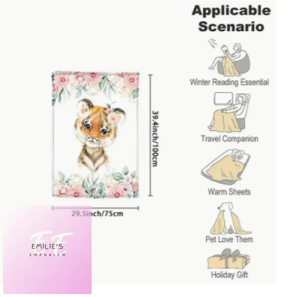 Personalised Name Blankets- Animal Design Choices Tiger