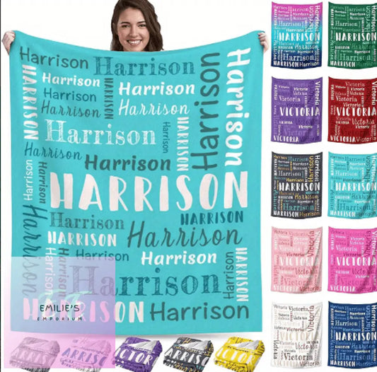 Personalised Name Blankets- Colour Choices