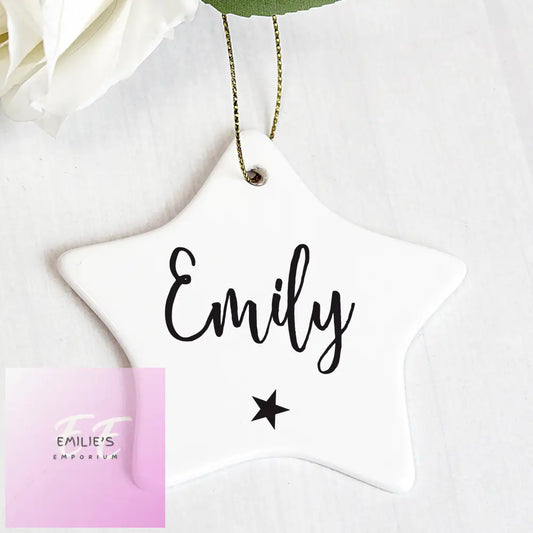 Personalised Name Ceramic Star Decoration