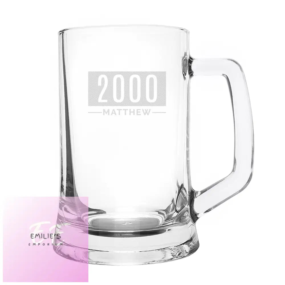 Personalised Name & Date Pint Stern Tankard