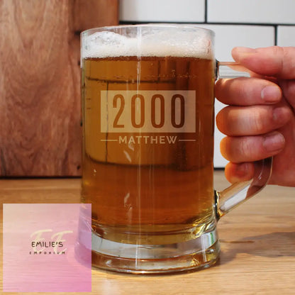 Personalised Name & Date Pint Stern Tankard