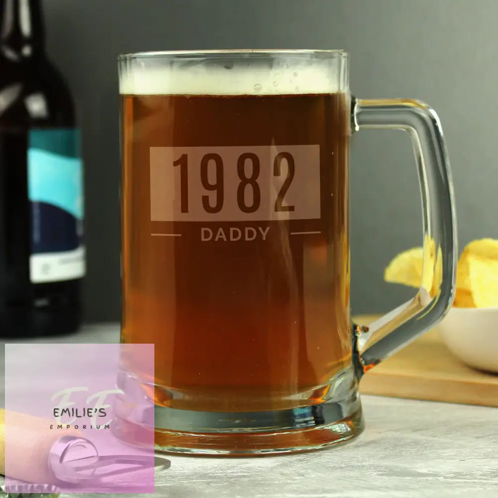 Personalised Name & Date Pint Stern Tankard