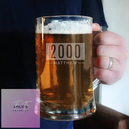 Personalised Name & Date Pint Stern Tankard