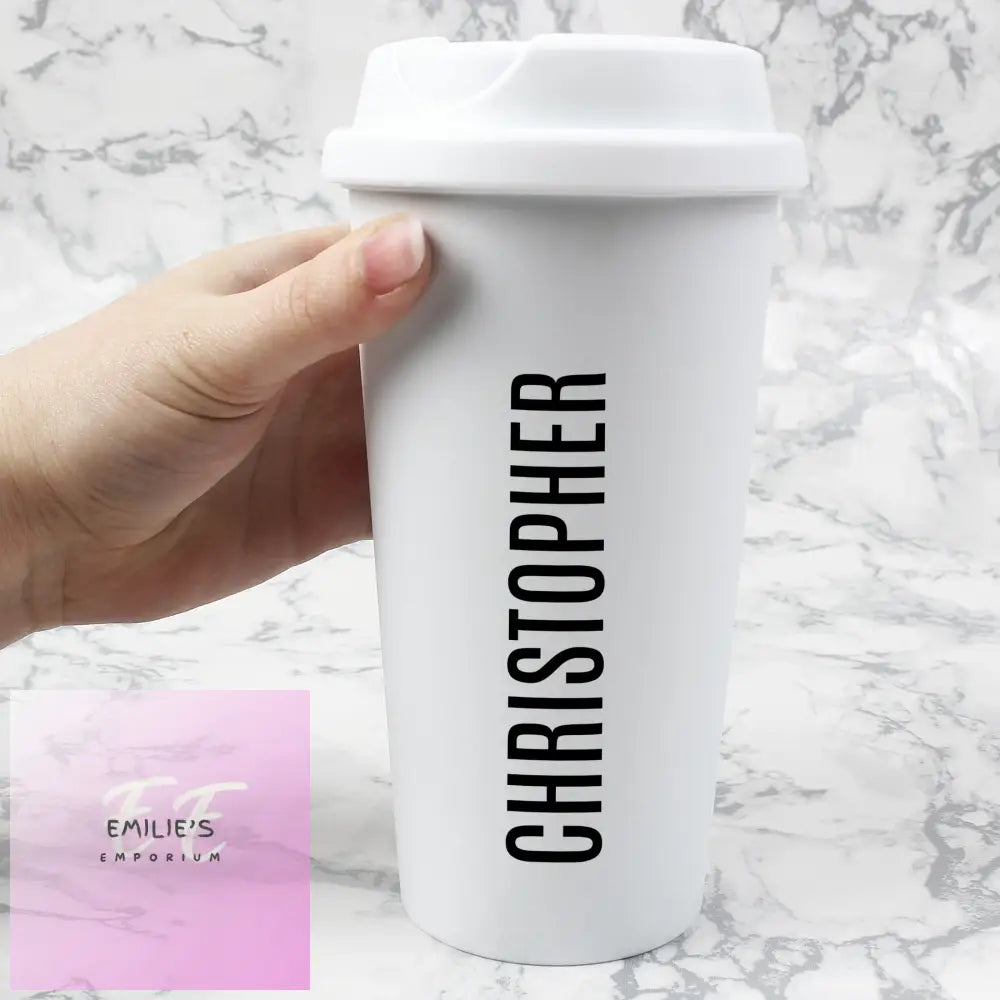 Personalised Name Insulated Reusable Eco Travel Cup Mugs