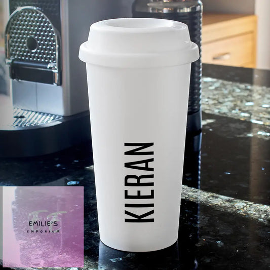 Personalised Name Insulated Reusable Eco Travel Cup Mugs
