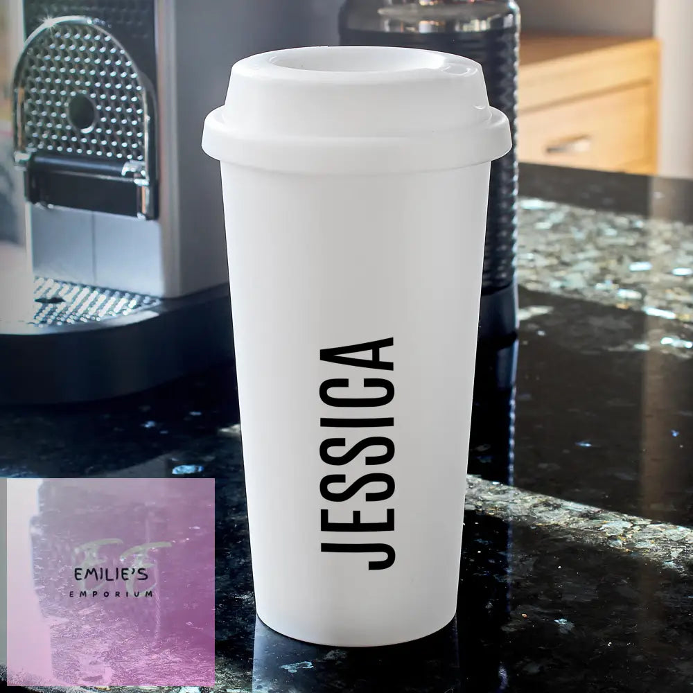 Personalised Name Insulated Reusable Eco Travel Cup Mugs