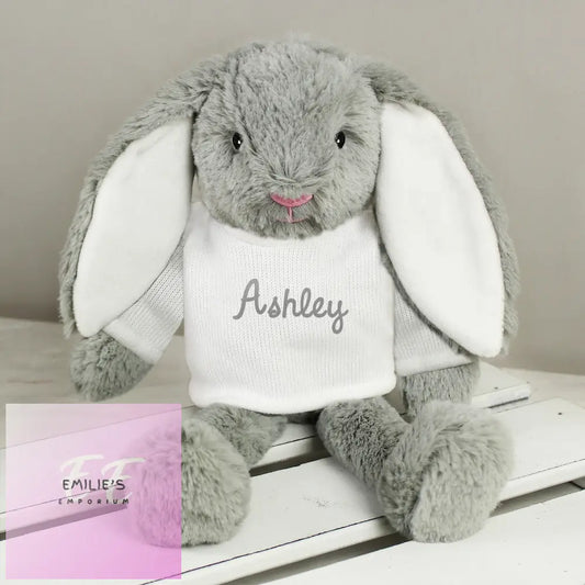 Personalised Name Only Bunny Rabbit - Grey