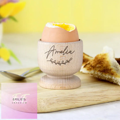 Personalised Name Wooden Egg Cup