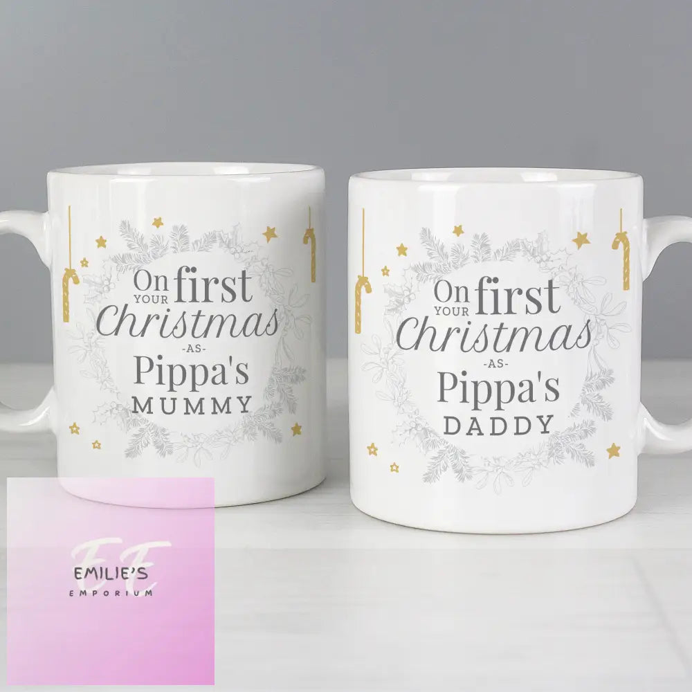 Personalised On Your First Christmas As Mug Set