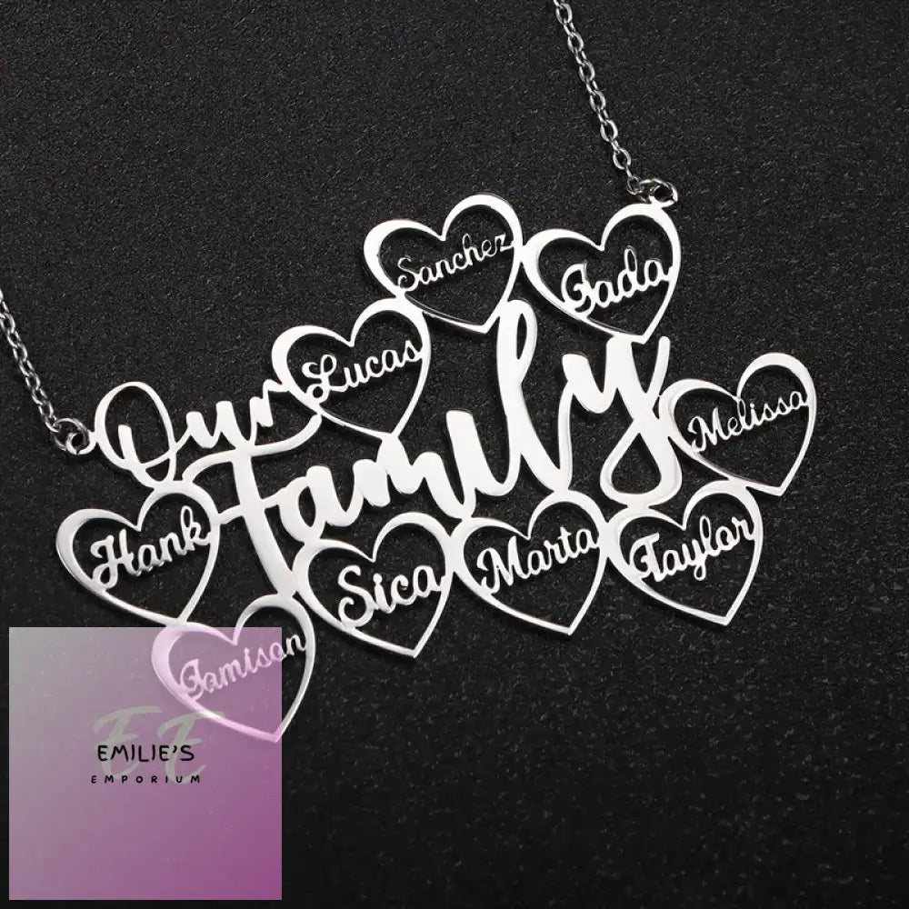 Personalised Our Family Tree Life Genealogy Necklace - 1 To 10 Names