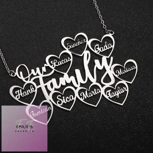 Personalised Our Family Tree Life Genealogy Necklace - 1 To 10 Names