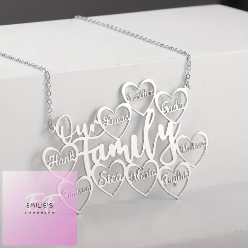 Personalised Our Family Tree Life Genealogy Necklace - 1 To 10 Names