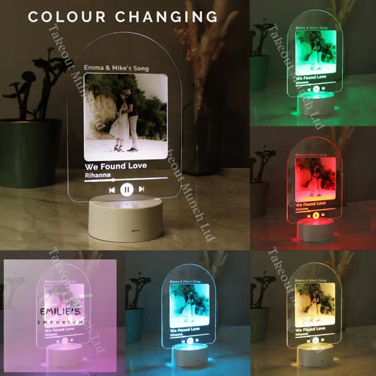 Personalised Our Song Photo Upload Led Colour Changing Light