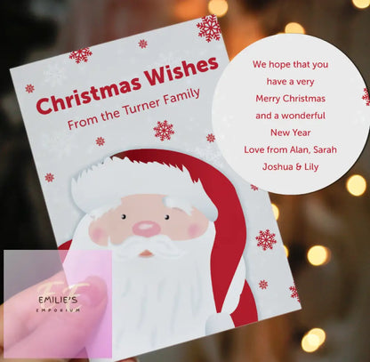 Personalised Pack Of 10 Christmas Cards - Santa