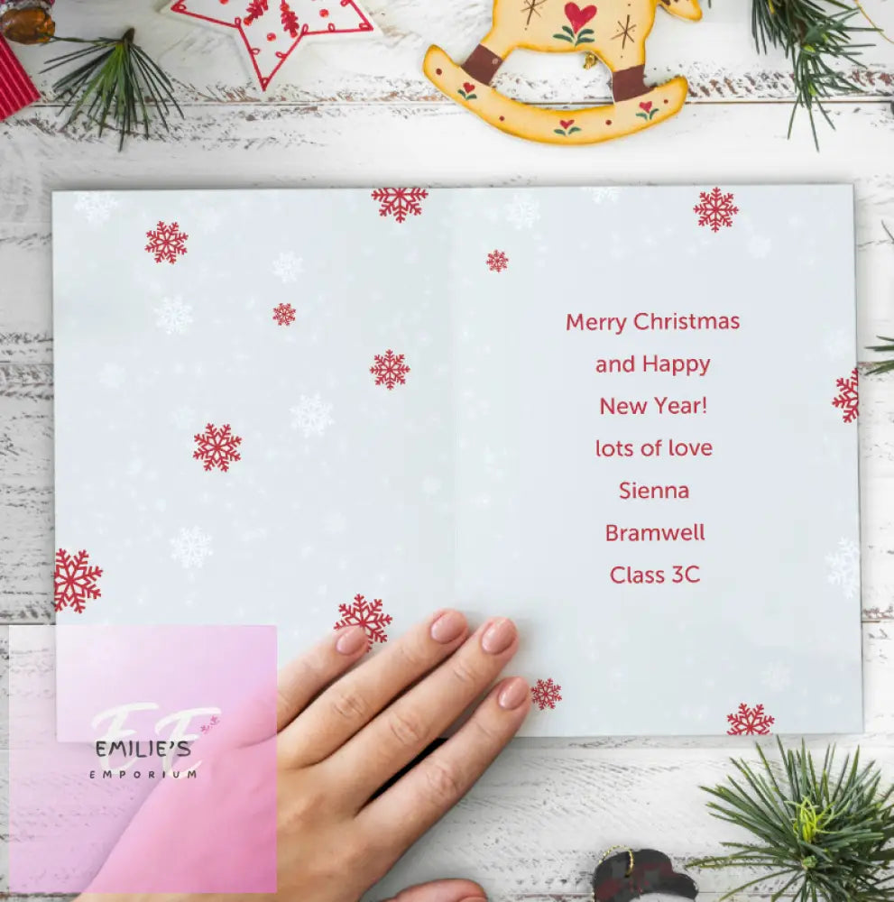 Personalised Pack Of 10 Christmas Cards - Santa