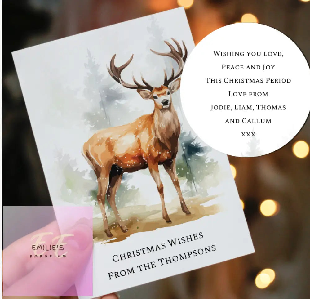 Personalised Pack Of 10 Christmas Cards - Stag