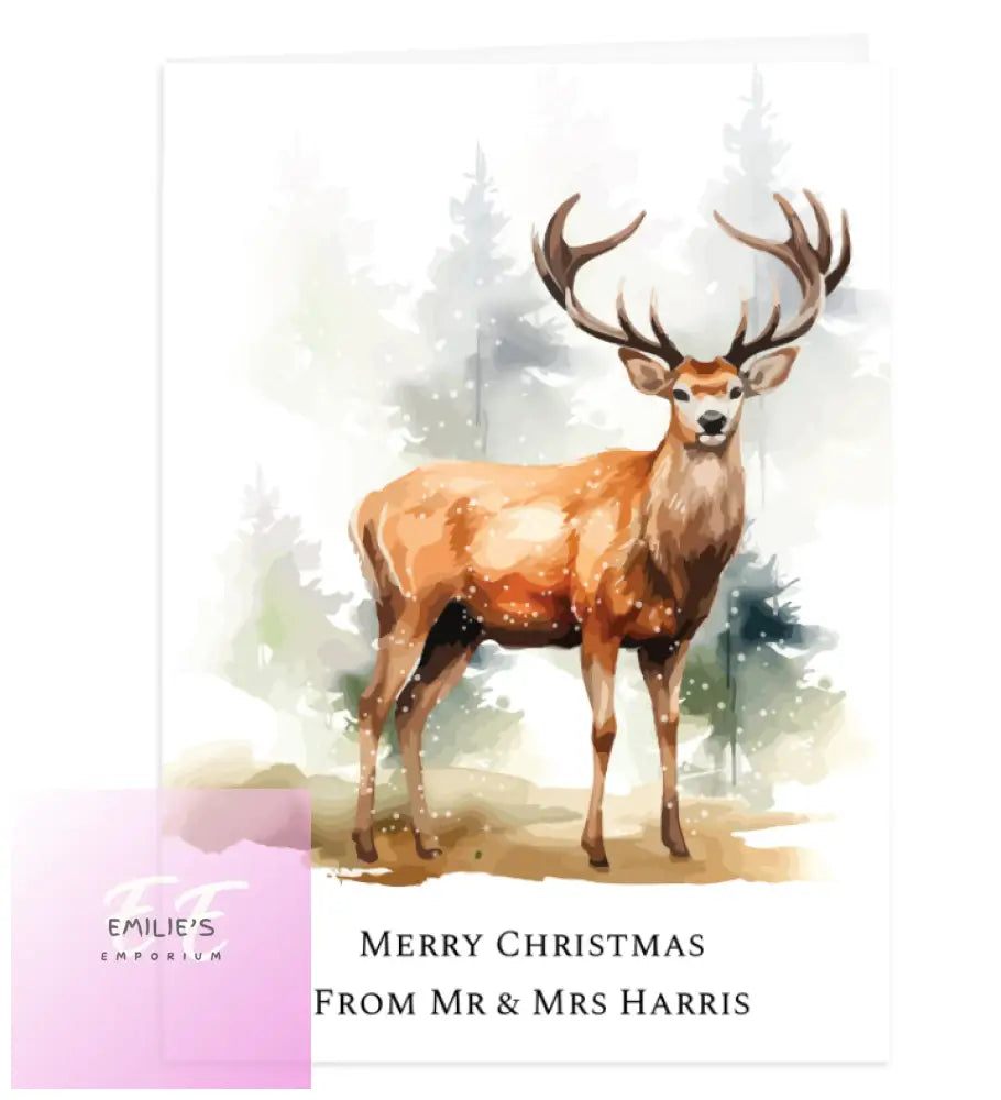 Personalised Pack Of 10 Christmas Cards - Stag