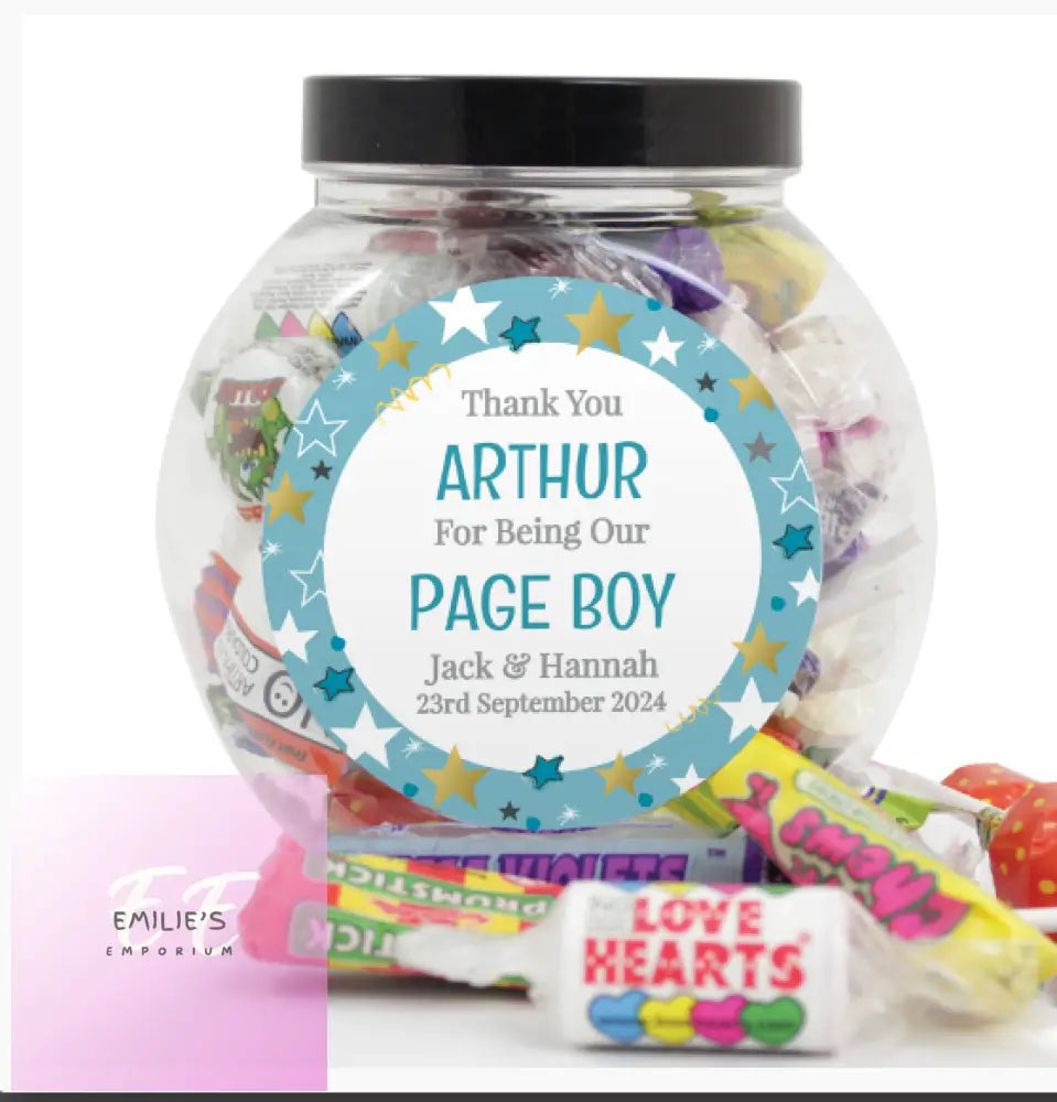 Personalised Page Boy Sweet Jar