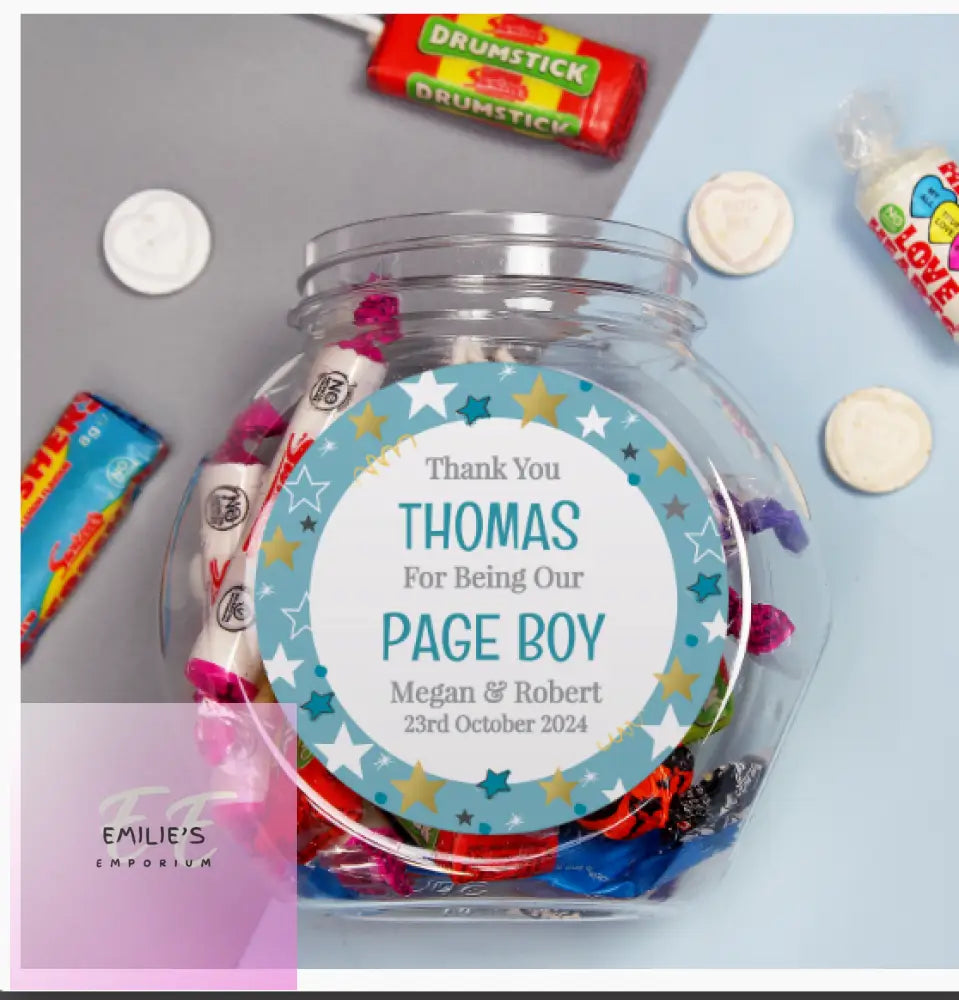 Personalised Page Boy Sweet Jar