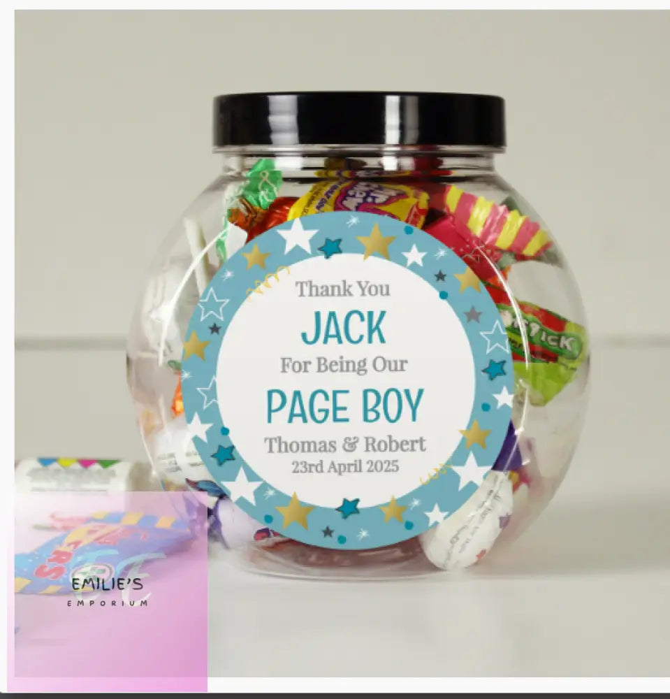 Personalised Page Boy Sweet Jar