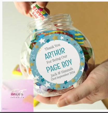 Personalised Page Boy Sweet Jar