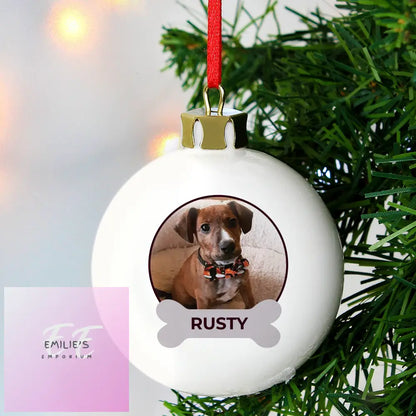 Personalised Pawsome Photo Upload Bauble