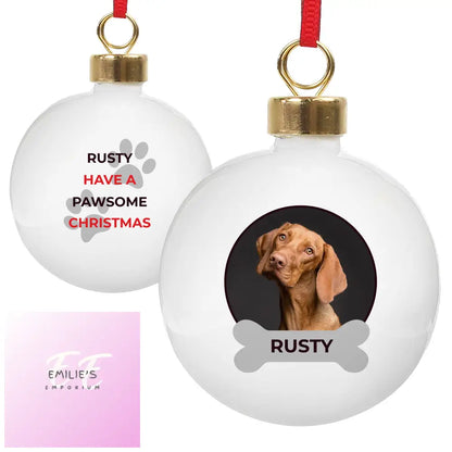 Personalised Pawsome Photo Upload Bauble