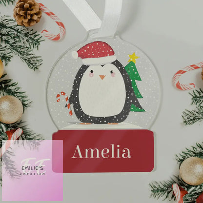 Personalised Penguin Acrylic Snowglobe Decoration