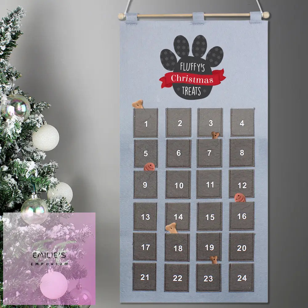 Personalised Pet Advent Calendar In Silver Grey