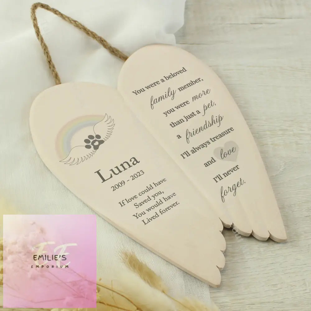 Personalised Pet Memorial Ceramic Wings