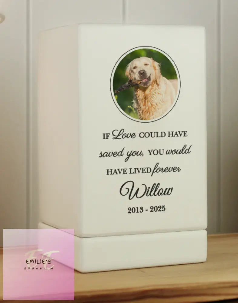 Personalised Pet Photo Upload Small Wooden Urn