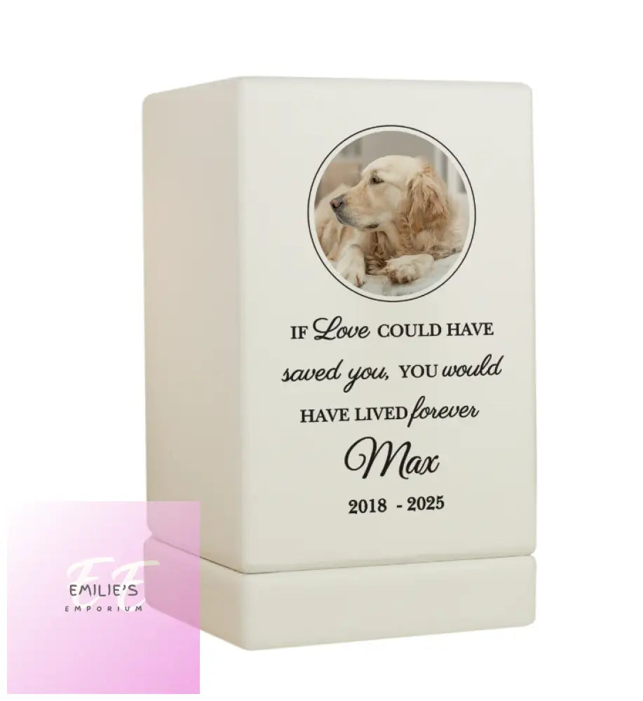 Personalised Pet Photo Upload Small Wooden Urn