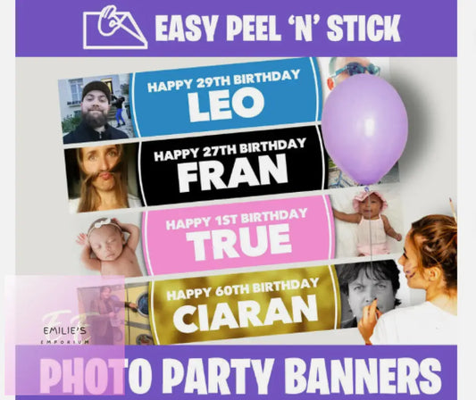 Personalised Photo Party Banners Birthday 18Th21St30Th40Th50Th + Design Service
