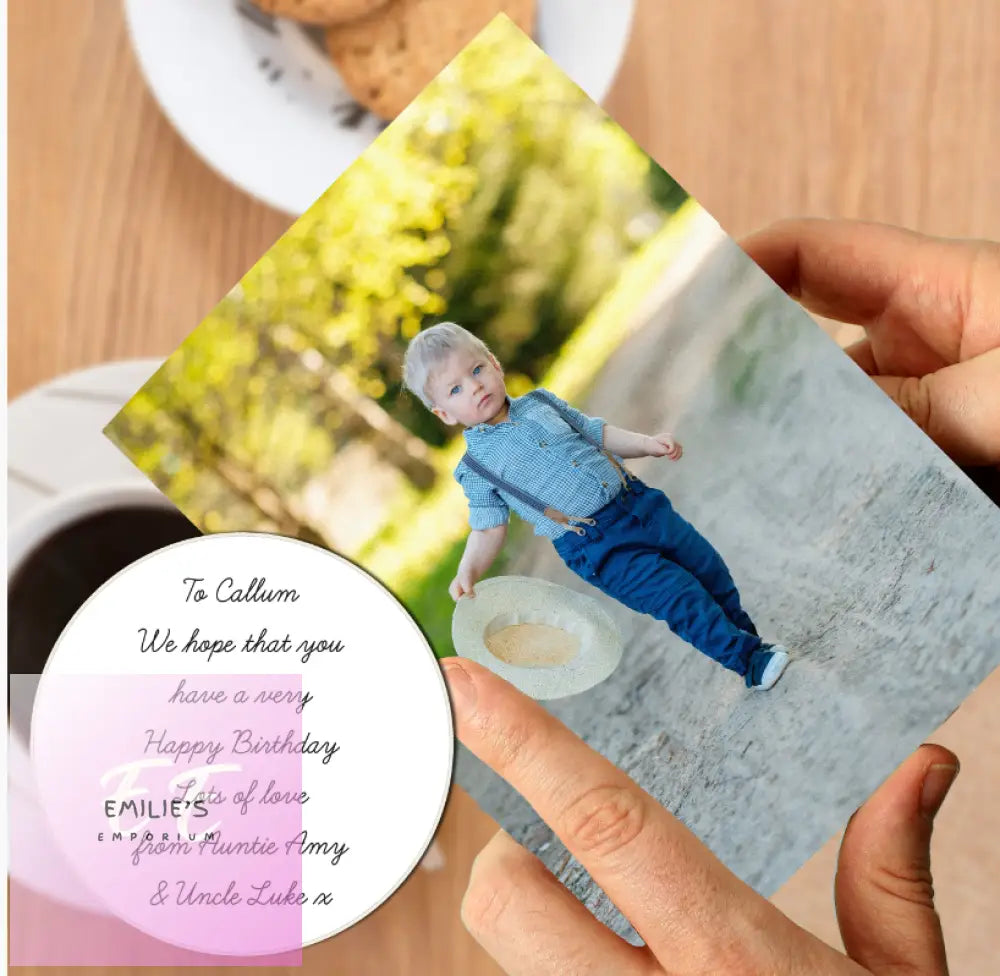 Personalised Photo Upload Card - Cursive Font