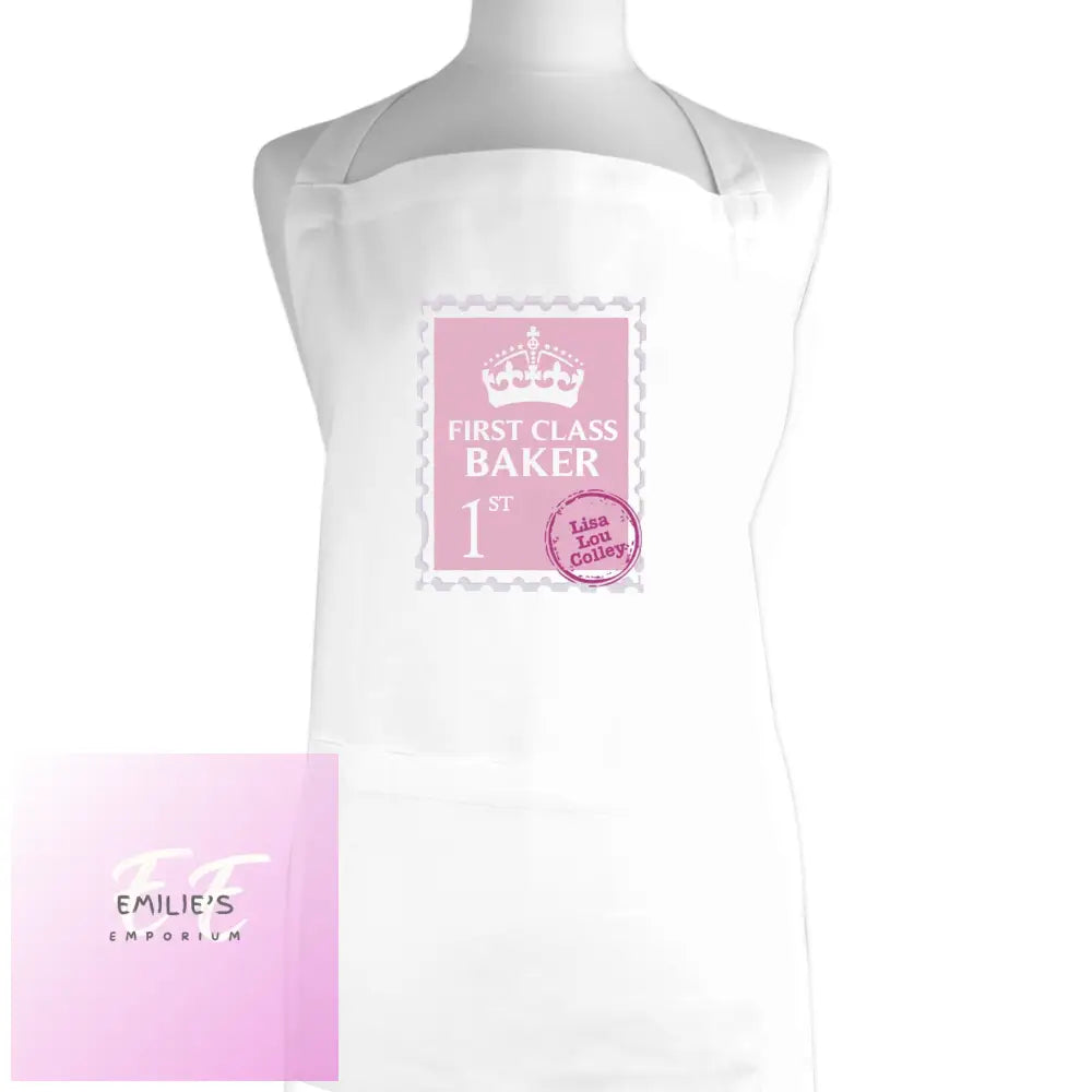 Personalised Pink 1St Class Apron