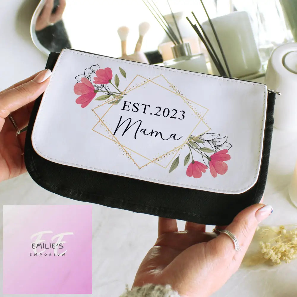 Personalised Pink Floral Make Up Bag