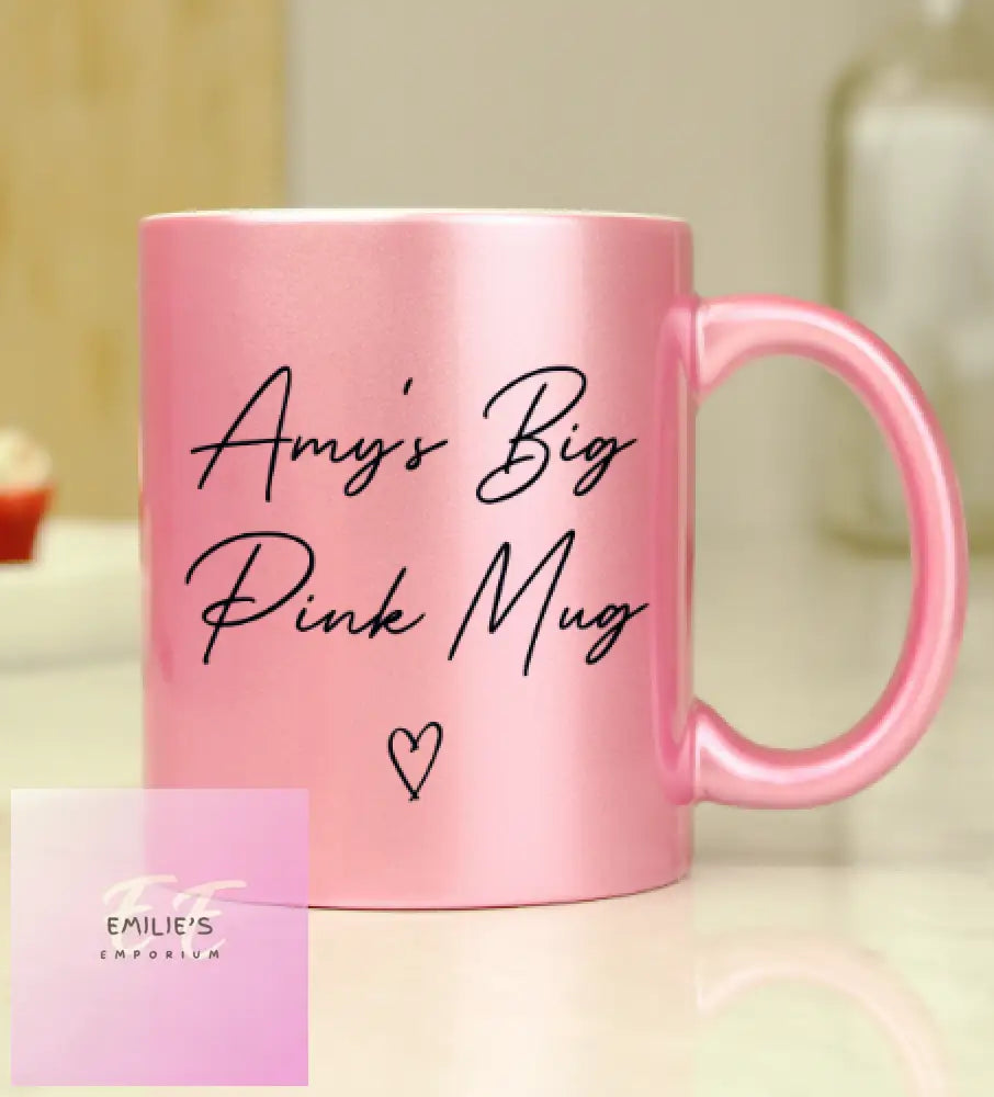 Personalised Pink Glitter Mug