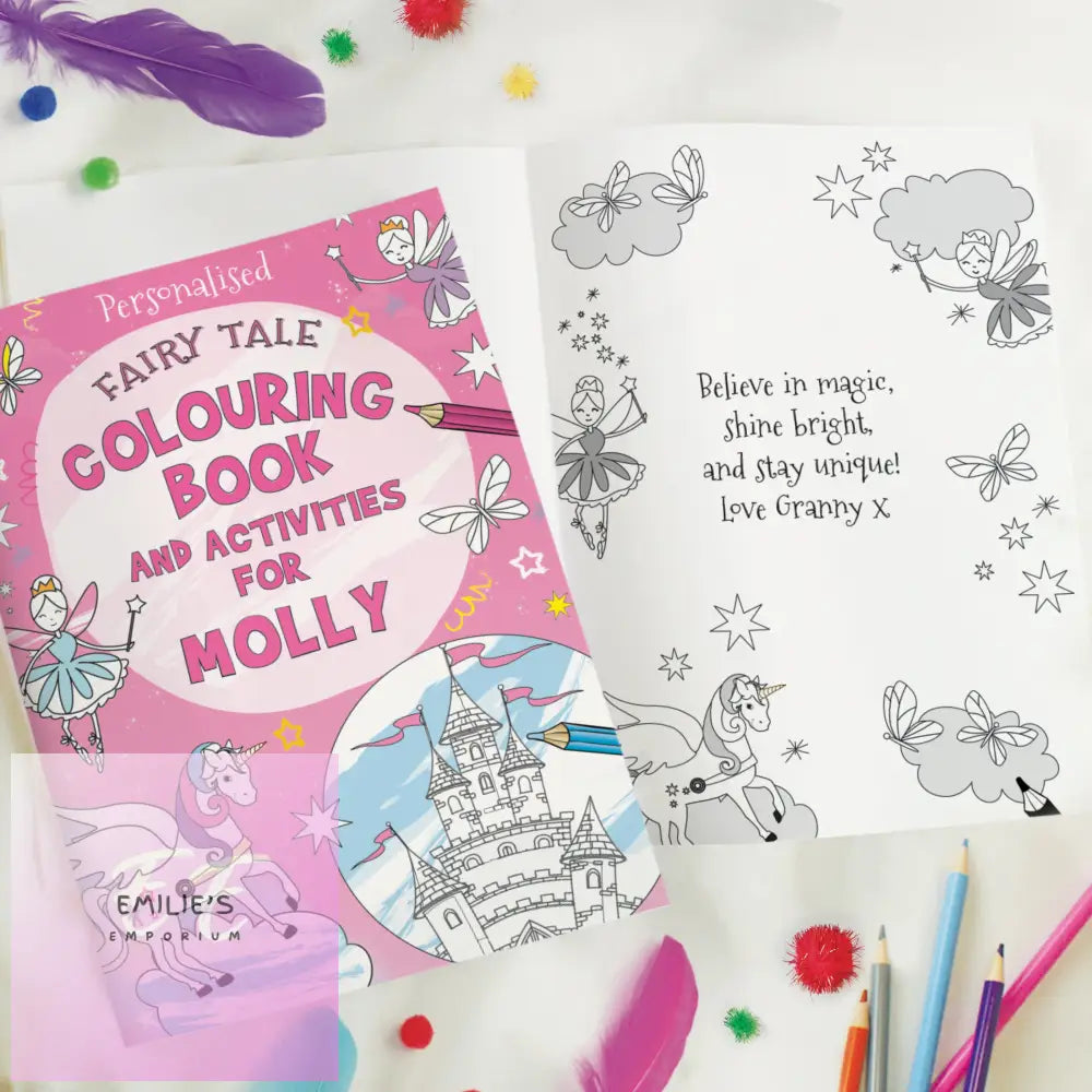 Personalised Princess & Unicorn Colouring Book