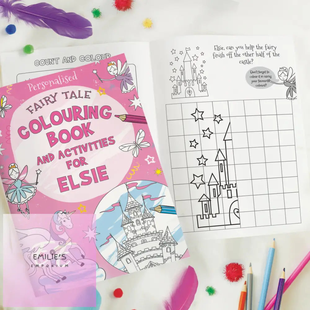 Personalised Princess & Unicorn Colouring Book